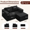 Korser Sectional Couches for Living Room, Boneless Couch with Ottoman, Comfy Fluffy Cloud Couch with Deep Seat, Modular Sectional Sofa with Side Pockets, No Assembly L Shaped Couch, Corduroy(Black)