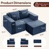 Korser Sectional Couches for Living Room, Boneless Couch with Ottoman, Comfy Fluffy Cloud Couch with Deep Seat, Modular Sectional Sofa with Side Pockets, No Assembly L Shaped Couch, Corduroy(Blue)
