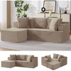 image:imageKorser 110 LShaped Modular Sectional Sofa with Chaise Boneless Comfy Corduroy Fluffy Couch with Deep Seat and Side Pockets Flexible Module Combination for Living Room No Assembly Side PocketsKhaki