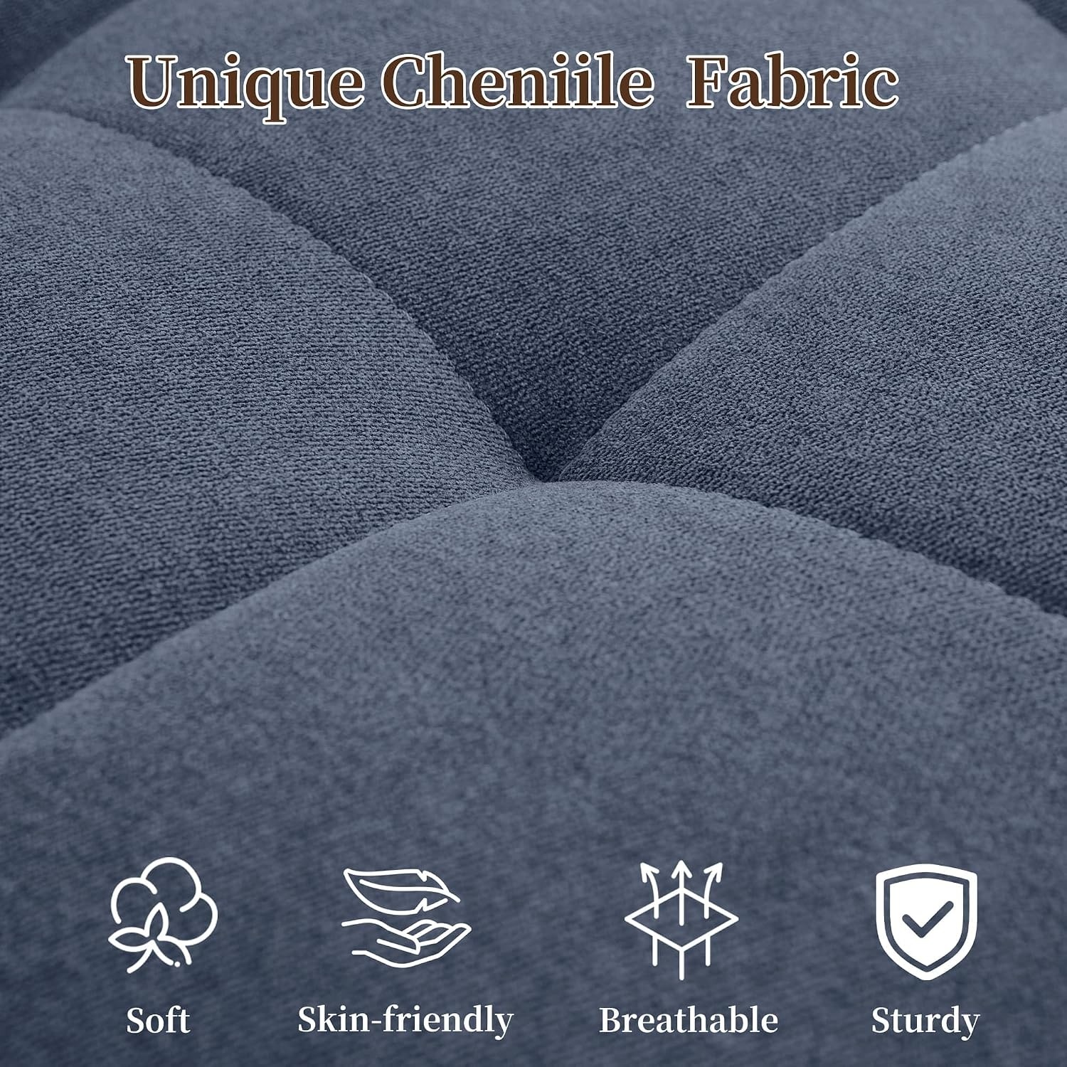 image:imageKorser 555 3in1 Convertible Sofa Bed Pull Out Couch with 5Position Adjustable Backrest Loveseat Sleeper Sofa for Small Spaces Sofa Couch with Cup Holders for Living Room Office ChenilleDark Blue