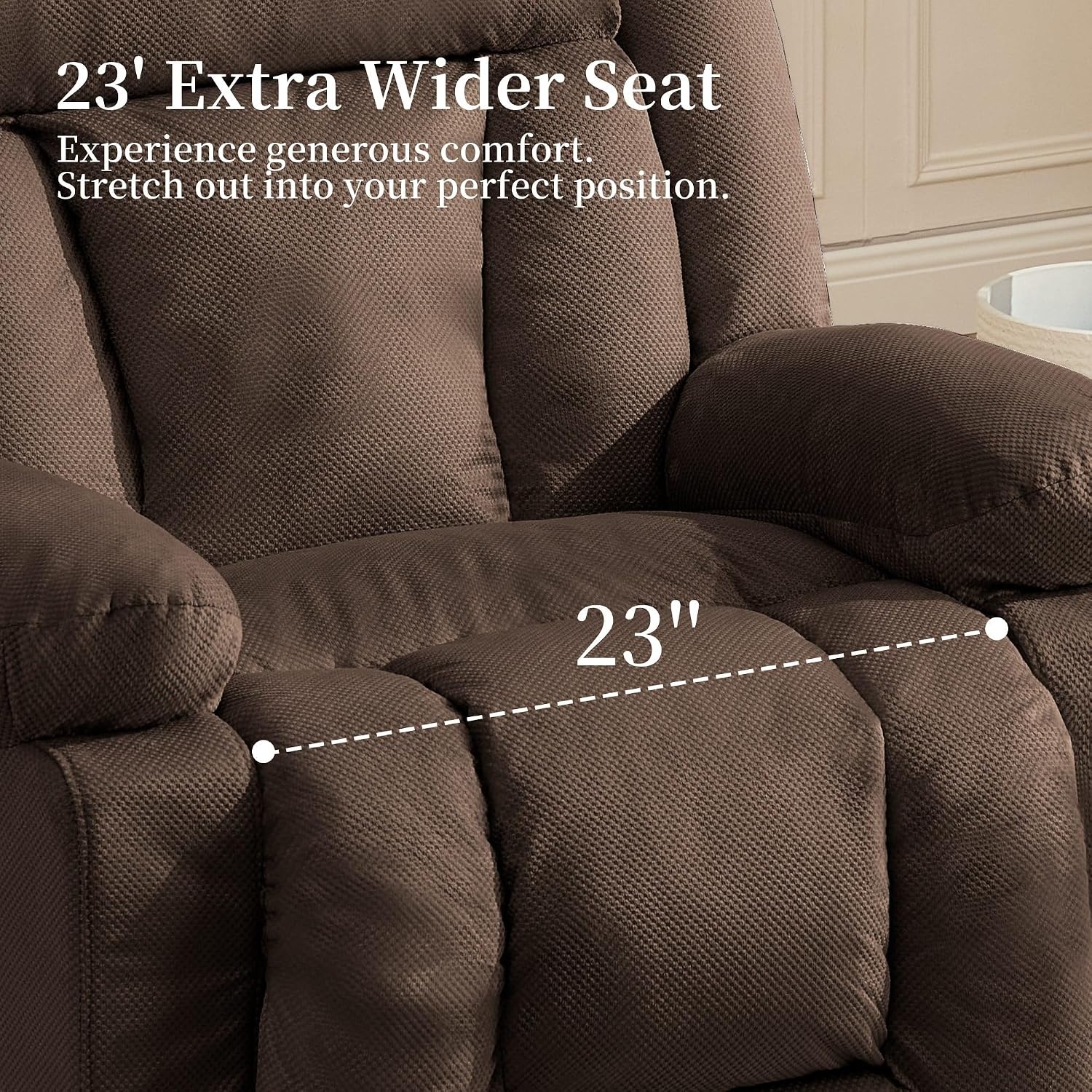 image:imageKorser Dual Motor Power Lift Recliner Chair for Elderly with Massage and Heat Oversized Electric Recliner with Side Pockets Living Room Waffle GreyBrown