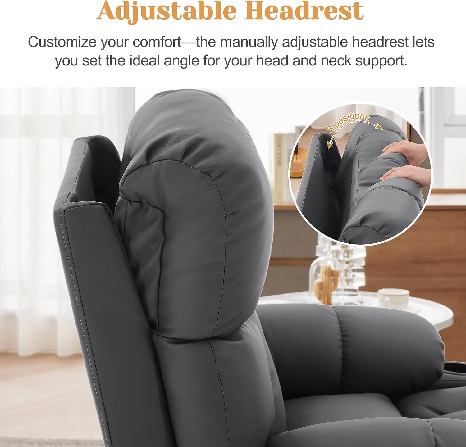 image:imageKorser Oversized Dual Motor Power Lift Recliner for Elderly with Massage and Heat Extra Wide Electric Recliner with Adjustable Headrest Lift Chair with Storebox Cupholder USB Ports Type C BlackClassic Grey