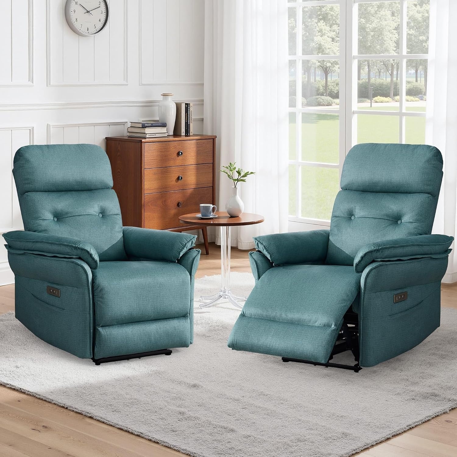 image:imageKorser Power Zero Gravity Recliner Chairs for Adults Wall Hugger RV Recliner with USB amp TypeC Charging Ports Electric Power Recliner Chair for Living Room Home Theater Seating BedroomTeal