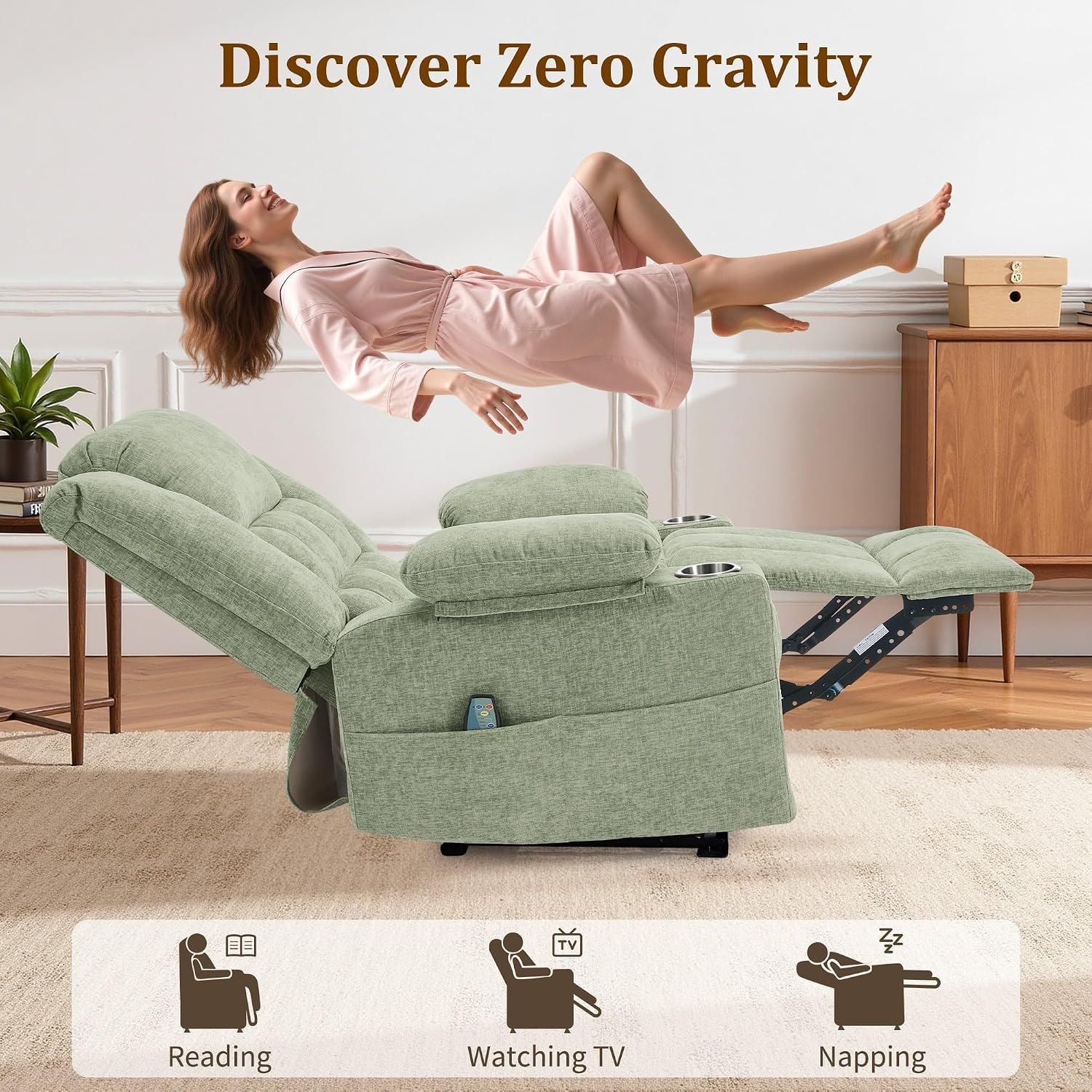 image:imageKorser Recliner Chair for Adults Wall Hugger RV Recliner with Massage and Heating ZeroGravity Recliners Electric Power Recliner Chair for Living Room Bedroom Home Theater Seating DarkgreyTurquoise