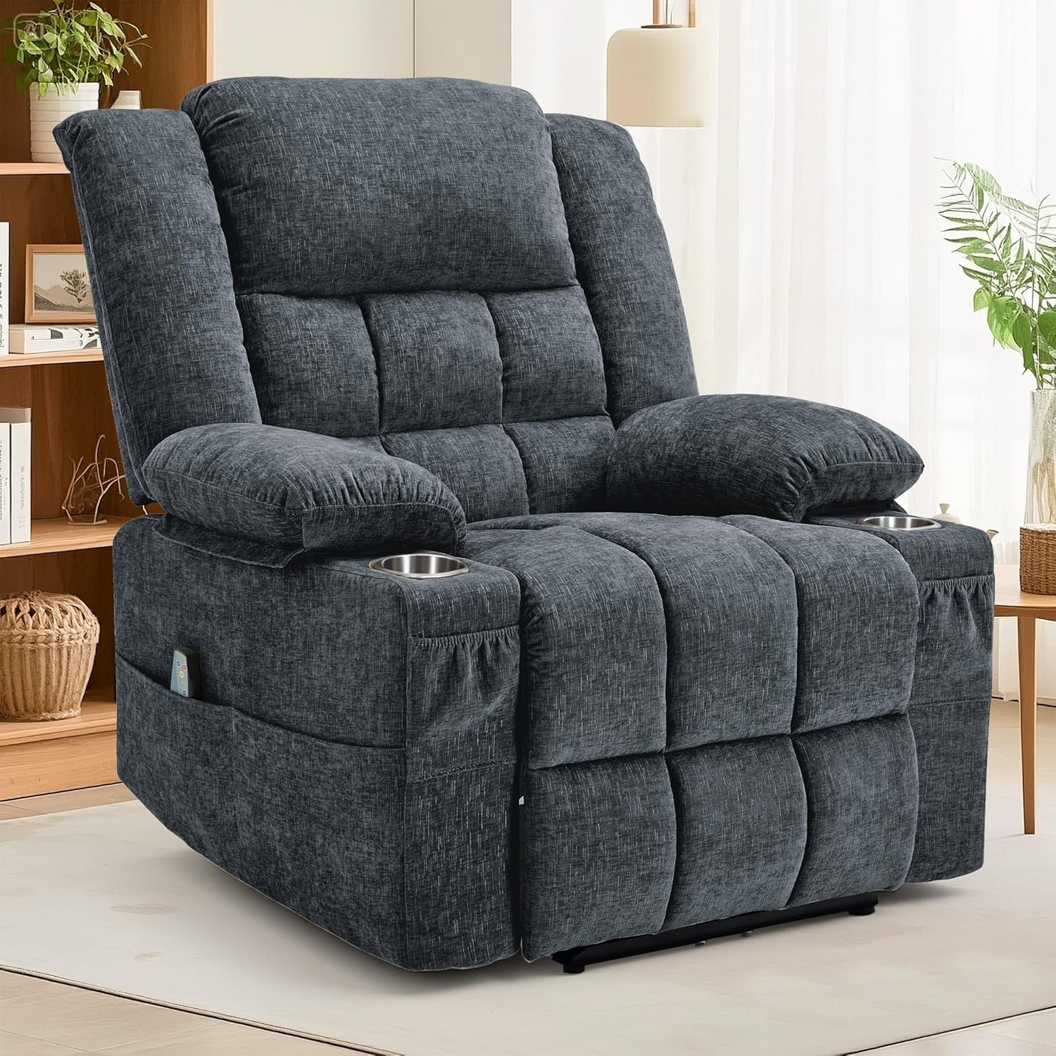 image:imageKorser Recliner Chair for Adults Wall Hugger RV Recliner with Massage and Heating ZeroGravity Recliners Electric Power Recliner Chair for Living Room Bedroom Home Theater Seating DarkgreyDark Grey