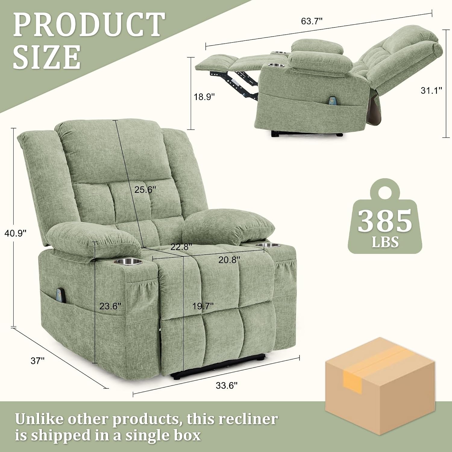 image:imageKorser Recliner Chair for Adults Wall Hugger RV Recliner with Massage and Heating ZeroGravity Recliners Electric Power Recliner Chair for Living Room Bedroom Home Theater Seating DarkgreyTurquoise