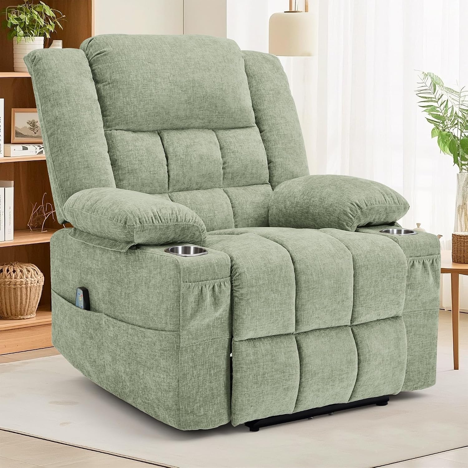image:imageKorser Recliner Chair for Adults Wall Hugger RV Recliner with Massage and Heating ZeroGravity Recliners Electric Power Recliner Chair for Living Room Bedroom Home Theater Seating DarkgreyTurquoise