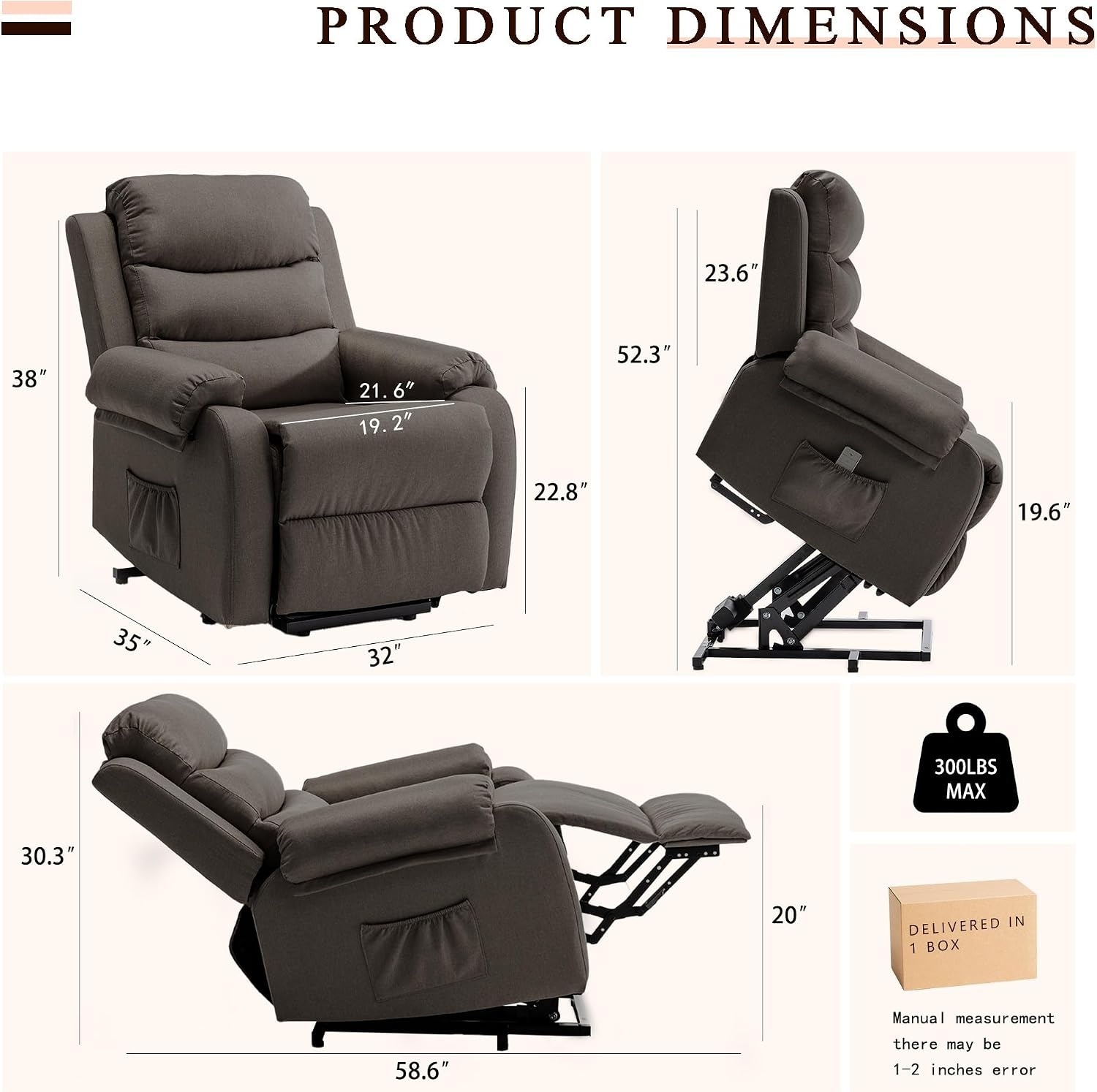 image:imageKorser Recliner Chairs for Adults Power Recliner Chair for Elderly Small Lift Recliners with Assist Electric Single Lift Sofa with Memory Function for Living Reading Room Black