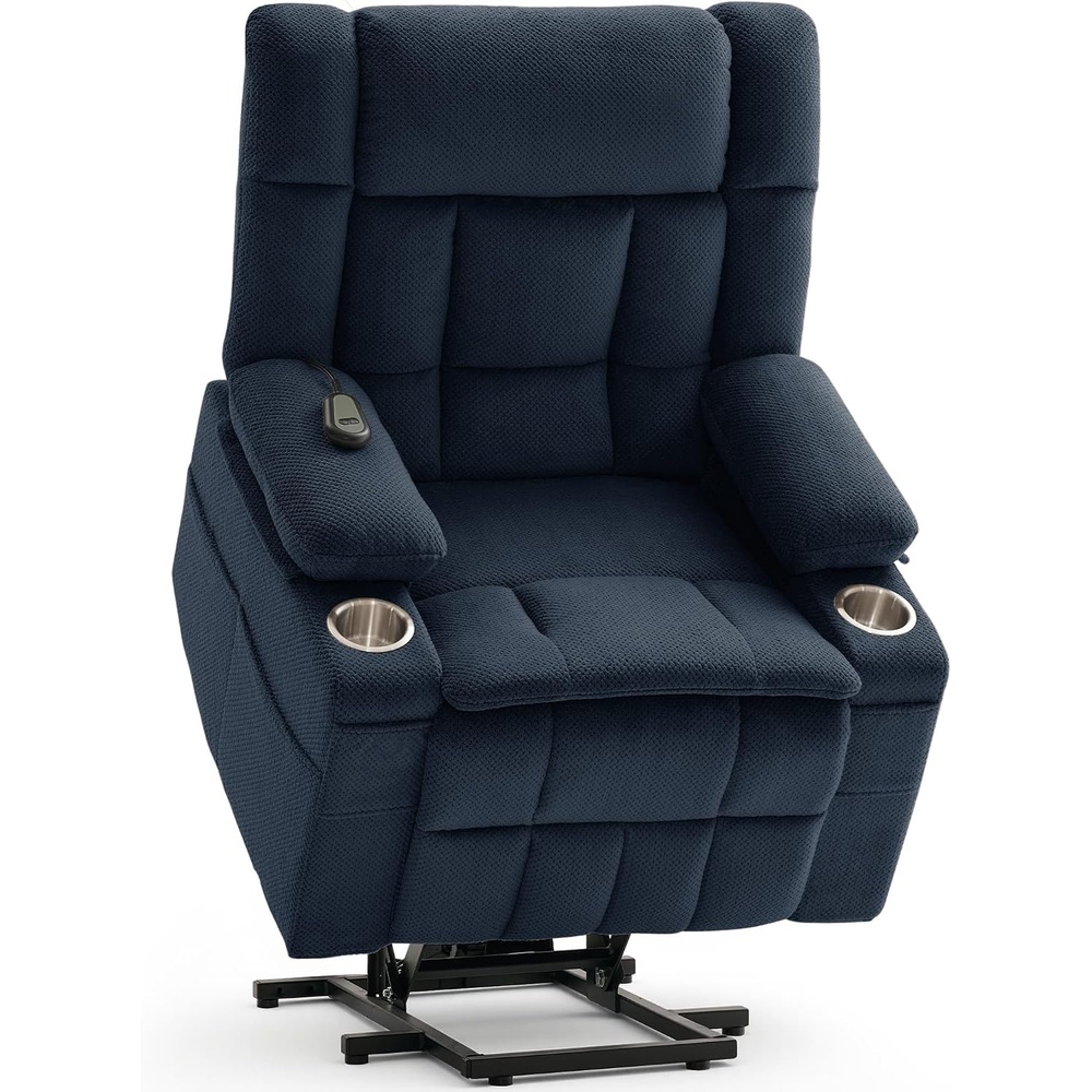 image:imageKorser Power Lift Recliner Chair with Massage and Heat for Elderly Electric Lift Recliner for Adults with 2 Cup Holders 2 Side and 2 Front Pockets Lift Chairs Recliners for Living Room KhakiBlue