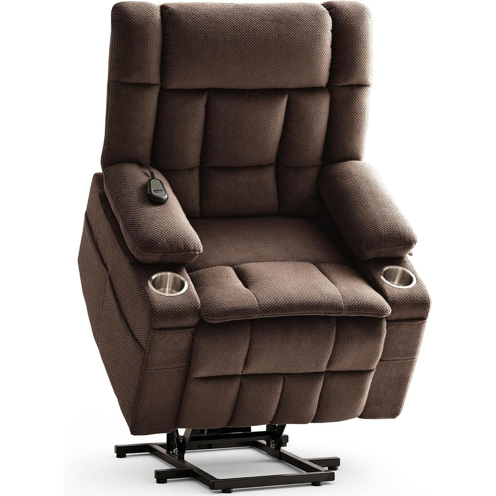 image:imageKorser Power Lift Recliner Chair with Massage and Heat for Elderly Electric Lift Recliner for Adults with 2 Cup Holders 2 Side and 2 Front Pockets Lift Chairs Recliners for Living Room KhakiBrown