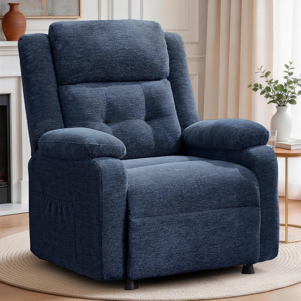image:imageKorser Power Recliner Chair Living Room Chairs for Adults Oversized Electric Recliner with Side Pockets Chenille Fabric Reclining Chair for Living Room BedroomBlue4
