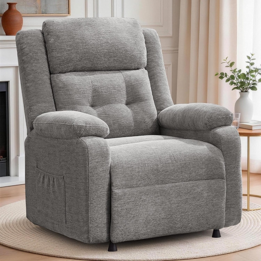 image:imageKorser Power Recliner Chair Living Room Chairs for Adults Oversized Electric Recliner with Side Pockets Chenille Fabric Reclining Chair for Living Room BedroomLightgray1