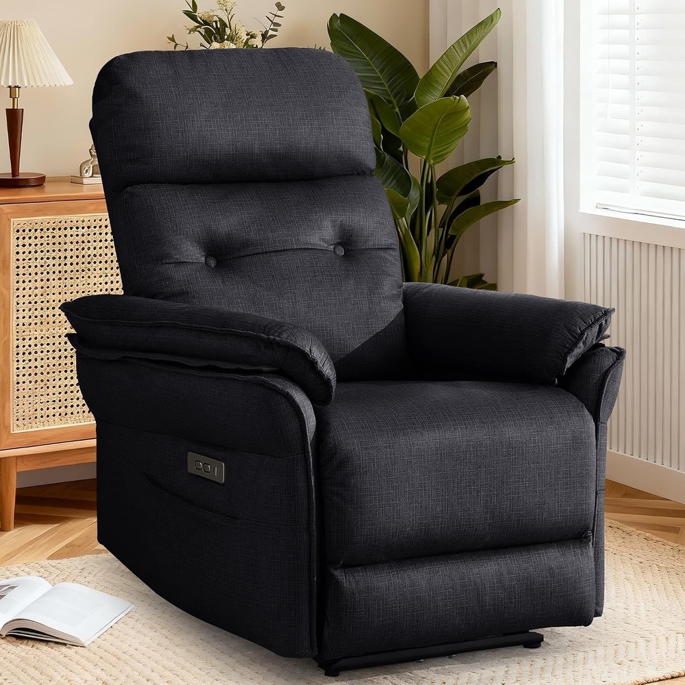 image:imageKorser Power Zero Gravity Recliner Chairs for Adults Wall Hugger RV Recliner with USB amp TypeC Charging Ports Electric Power Recliner Chair for Living Room Home Theater Seating BedroomBlack