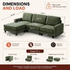 Korser 103″ Modular L Shaped Sectional Sofa with Movable Ottoman, 4-Seat Chenille Deep Seat Sofa, Convertible Cloud Couch for Living Room, Bedroom and Apartment, Beige(Green)