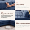 Korser 103″ Modular L Shaped Sectional Sofa with Movable Ottoman, 4-Seat Chenille Deep Seat Sofa, Convertible Cloud Couch for Living Room, Bedroom and Apartment, Beige(Blue)
