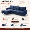 Korser 103″ Modular L Shaped Sectional Sofa with Movable Ottoman, 4-Seat Chenille Deep Seat Sofa, Convertible Cloud Couch for Living Room, Bedroom and Apartment, Beige(Blue)