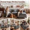Korser 105″ L-Shaped Modular Sectional Sofa, 3-Seater Cloud Couch with 1 Movable Ottoman, Modern Chenille Sofa Set with Removable Washable Pillows for Living Room, Bedroom, Apartment(Grey)
