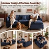 Korser 105″ L-Shaped Modular Sectional Sofa, 3-Seater Cloud Couch with 1 Movable Ottoman, Modern Chenille Sofa Set with Removable Washable Pillows for Living Room, Bedroom, Apartment(Blue)