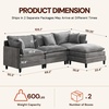 Korser 105″ L-Shaped Modular Sectional Sofa, 3-Seater Cloud Couch with 1 Movable Ottoman, Modern Chenille Sofa Set with Removable Washable Pillows for Living Room, Bedroom, Apartment(Grey)