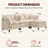 Korser 105″ L-Shaped Modular Sectional Sofa, 3-Seater Cloud Couch with 1 Movable Ottoman, Modern Chenille Sofa Set with Removable Washable Pillows for Living Room, Bedroom, Apartment(Beige)