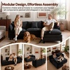 Korser 105″ L-Shaped Modular Sectional Sofa, 3-Seater Cloud Couch with 1 Movable Ottoman, Modern Chenille Sofa Set with Removable Washable Pillows for Living Room, Bedroom, Apartment(Black)
