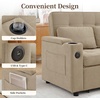 Korser 55.5” 3-in-1 Convertible Sofa Bed, Pull Out Couch with 5-Position Adjustable Backrest, Loveseat Sleeper Sofa for Small Spaces, Sofa Couch with Cup Holders for Living Room, Office, Chenille(Khaki)