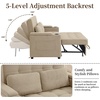 Korser 55.5” 3-in-1 Convertible Sofa Bed, Pull Out Couch with 5-Position Adjustable Backrest, Loveseat Sleeper Sofa for Small Spaces, Sofa Couch with Cup Holders for Living Room, Office, Chenille(Khaki)