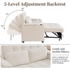 Korser 55.5” 3-in-1 Convertible Sofa Bed, Pull Out Couch with 5-Position Adjustable Backrest, Loveseat Sleeper Sofa for Small Spaces, Sofa Couch with Cup Holders for Living Room, Office, Chenille(Beige)