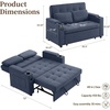 Korser 55.5” 3-in-1 Convertible Sofa Bed, Pull Out Couch with 5-Position Adjustable Backrest, Loveseat Sleeper Sofa for Small Spaces, Sofa Couch with Cup Holders for Living Room, Office, Chenille(Dark Blue)