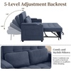 Korser 55.5” 3-in-1 Convertible Sofa Bed, Pull Out Couch with 5-Position Adjustable Backrest, Loveseat Sleeper Sofa for Small Spaces, Sofa Couch with Cup Holders for Living Room, Office, Chenille(Dark Blue)