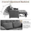 Korser 55.5” 3-in-1 Convertible Sofa Bed, Pull Out Couch with 5-Position Adjustable Backrest, Loveseat Sleeper Sofa for Small Spaces, Sofa Couch with Cup Holders for Living Room, Office, Chenille(Dark Grey)