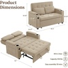 Korser 55.5” 3-in-1 Convertible Sofa Bed, Pull Out Couch with 5-Position Adjustable Backrest, Loveseat Sleeper Sofa for Small Spaces, Sofa Couch with Cup Holders for Living Room, Office, Chenille(Khaki)