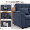 Korser 55.5” 3-in-1 Convertible Sofa Bed, Pull Out Couch with 5-Position Adjustable Backrest, Loveseat Sleeper Sofa for Small Spaces, Sofa Couch with Cup Holders for Living Room, Office, Chenille(Dark Blue)