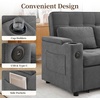 Korser 55.5” 3-in-1 Convertible Sofa Bed, Pull Out Couch with 5-Position Adjustable Backrest, Loveseat Sleeper Sofa for Small Spaces, Sofa Couch with Cup Holders for Living Room, Office, Chenille(Dark Grey)