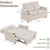 Korser 55.5” 3-in-1 Convertible Sofa Bed, Pull Out Couch with 5-Position Adjustable Backrest, Loveseat Sleeper Sofa for Small Spaces, Sofa Couch with Cup Holders for Living Room, Office, Chenille(Beige)
