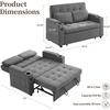 Korser 55.5” 3-in-1 Convertible Sofa Bed, Pull Out Couch with 5-Position Adjustable Backrest, Loveseat Sleeper Sofa for Small Spaces, Sofa Couch with Cup Holders for Living Room, Office, Chenille(Dark Grey)