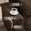 Korser 89″ Couches for Living Room with Deep Seats, 3 Seater Sofa Couch, Mid Century Modern Chenille Sofa with Armrests, Upholstered Comfy Sofas for Living Room, Bedroom, Apartment, Office (Grey)(Brown)