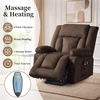 Korser Dual Motor Power Lift Recliner Chair for Elderly with Massage and Heat, Oversized Electric Recliner with Side Pockets, Living Room, Waffle, Grey(Brown)
