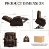 Korser Dual Motor Power Lift Recliner Chair for Elderly with Massage and Heat, Oversized Electric Recliner with Side Pockets, Living Room, Waffle, Grey(Brown)