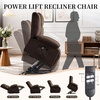 Korser Dual Motor Power Lift Recliner Chair for Elderly with Massage and Heat, Oversized Electric Recliner with Side Pockets, Living Room, Waffle, Grey(Brown)