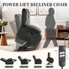 Korser Dual Motor Power Lift Recliner Chair for Elderly with Massage and Heat, Oversized Electric Recliner with Side Pockets, Living Room, Waffle, Grey(Grey-1)