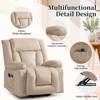 Korser Dual Motor Power Lift Recliner Chair for Elderly with Massage and Heat, Oversized Electric Recliner with Side Pockets, Living Room, Waffle, Grey(Khaki)