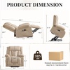 Korser Dual Motor Power Lift Recliner Chair for Elderly with Massage and Heat, Oversized Electric Recliner with Side Pockets, Living Room, Waffle, Grey(Khaki)