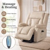 Korser Dual Motor Power Lift Recliner Chair for Elderly with Massage and Heat, Oversized Electric Recliner with Side Pockets, Living Room, Waffle, Grey(Khaki)