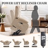 Korser Dual Motor Power Lift Recliner Chair for Elderly with Massage and Heat, Oversized Electric Recliner with Side Pockets, Living Room, Waffle, Grey(Khaki)