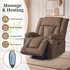Korser Dual Motor Power Lift Recliner Chair for Elderly with Massage and Heat, Oversized Electric Recliner with Side Pockets, Living Room, Waffle, Grey(Lightbrown)