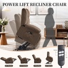 Korser Dual Motor Power Lift Recliner Chair for Elderly with Massage and Heat, Oversized Electric Recliner with Side Pockets, Living Room, Waffle, Grey(Lightbrown)