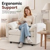 Korser Oversized Accent Chair, 39.3″ Wide Arm Chairs for Living Room & Bedroom, Modern Lounge Chair, Upholstered Mid-Century Reading Chair, Comfy Living Room Chair, Single Sofa Chair, Chenille, Beige(Beige)