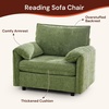 Korser Oversized Accent Chair, 39.3″ Wide Arm Chairs for Living Room & Bedroom, Modern Lounge Chair, Upholstered Mid-Century Reading Chair, Comfy Living Room Chair, Single Sofa Chair, Chenille, Beige(Green)