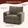 Korser Oversized Accent Chair, 39.3″ Wide Arm Chairs for Living Room & Bedroom, Modern Lounge Chair, Upholstered Mid-Century Reading Chair, Comfy Living Room Chair, Single Sofa Chair, Chenille, Beige(Brown-1)